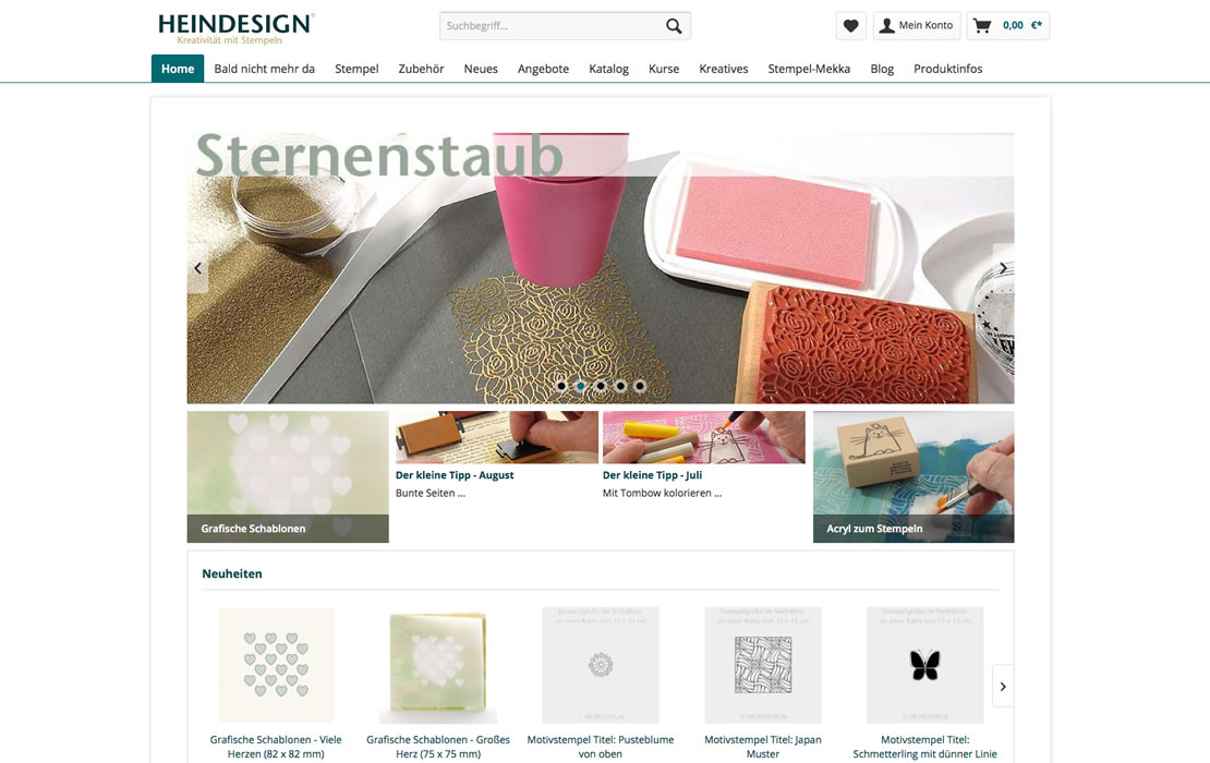 Heindesign in Hagen - Shopware Onlineshop für Endkunden & Wiederverkäufer im Responsive Design